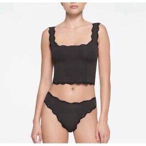 Skims Fits Everybody Lace Tank Onyx Size Medium